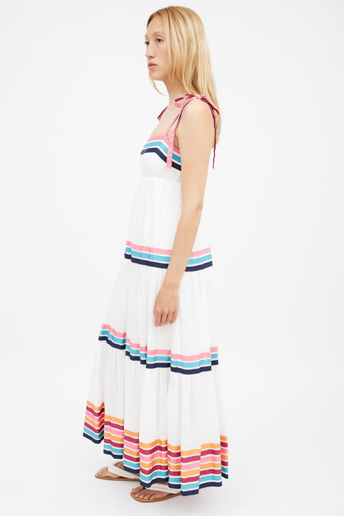 Zimmermann White & Multi Lulu Ribbon Tiered Dress