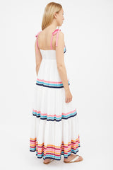 Zimmermann White & Multi Lulu Ribbon Tiered Dress