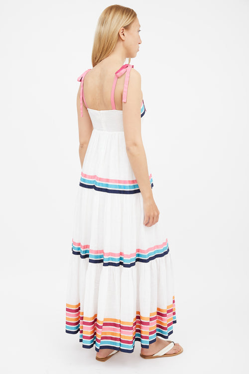 Zimmermann White & Multi Lulu Ribbon Tiered Dress