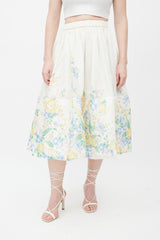 Silk skirt shop flower print