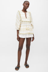 Zimmermann White & Yellow Striped Tassel Trim Top