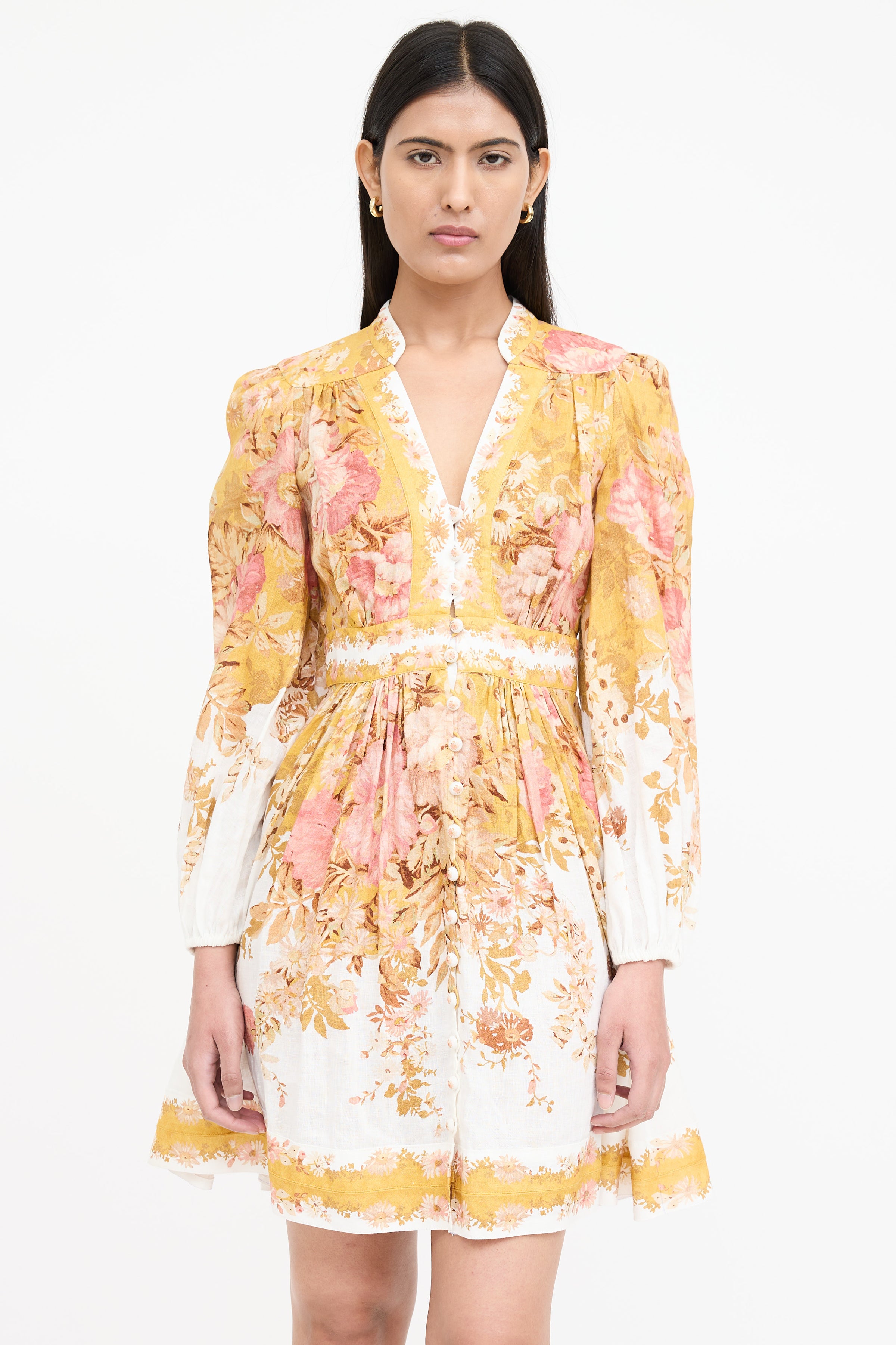 Zimmermann // Floral Pleated Pattie Plunge Dress VSP Consignment Zimmermann // Floral Pleated Pattie Plunge Dress VSP Consignment