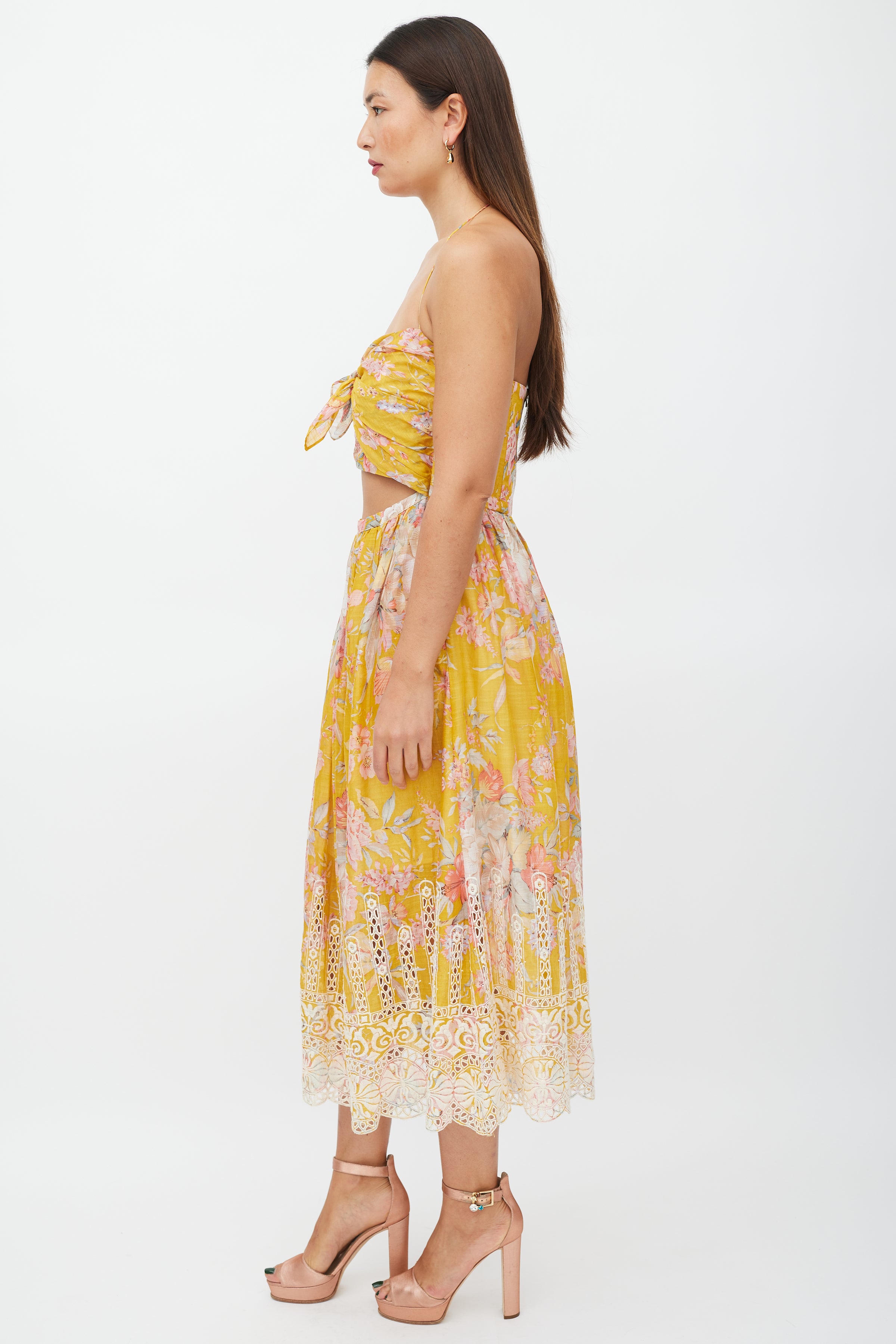 Zimmermann // Yellow & Multicolour Floral Cut Out Dress – VSP Consignment Zimmermann // Yellow & Multicolour Floral Cut Out Dress – VSP Consignment