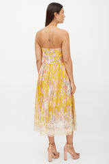 Zimmermann Yellow & Multicolour Floral Cut Out Dress