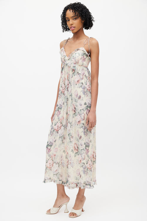 Zimmermann Yellow & Multicolour Floral Silk Jumpsuit