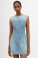 Acne Studios Distressed Denim Mini Dress