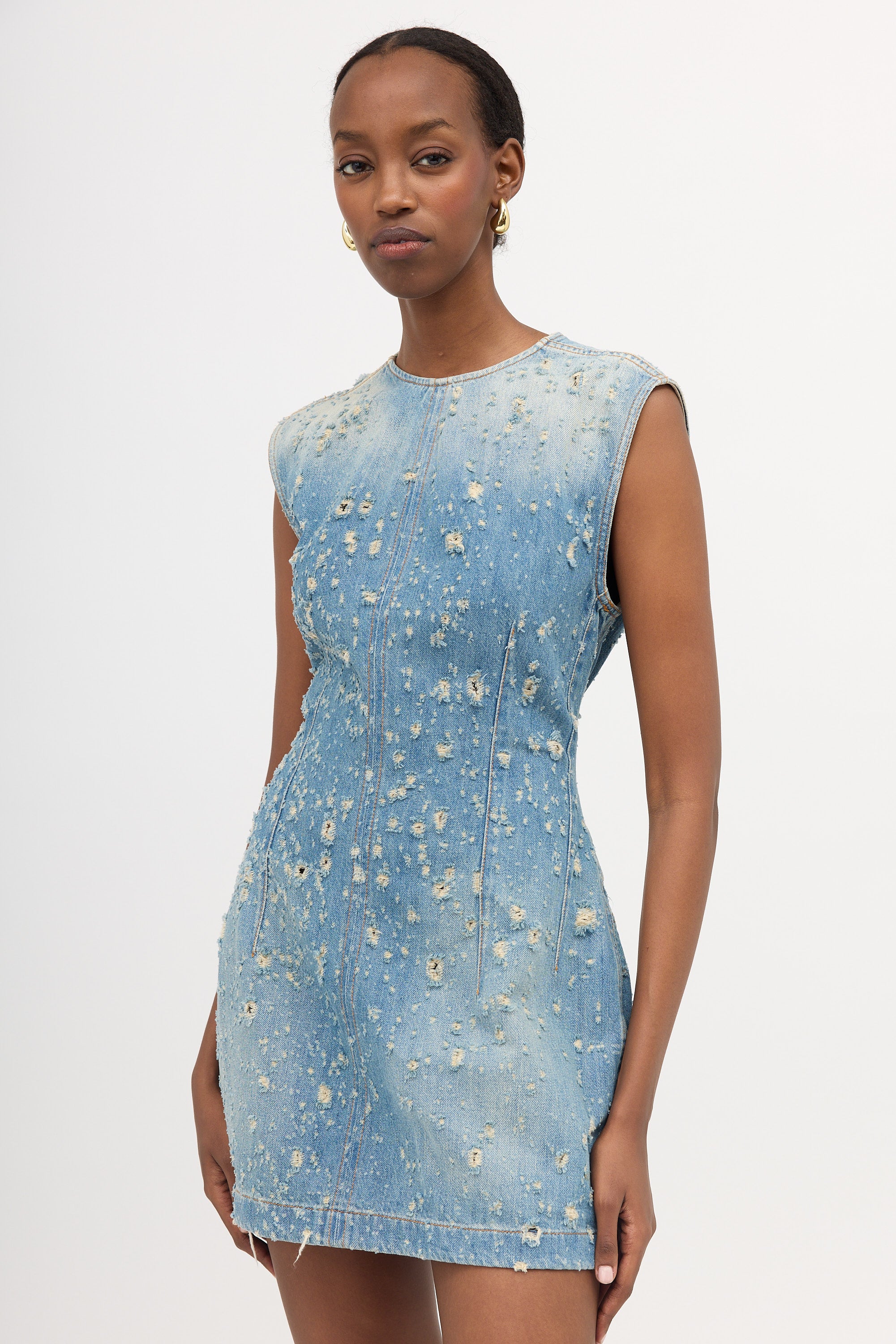 Acne Studios // Distressed Denim Mini Dress – VSP Consignment