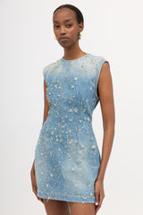 Acne Studios Distressed Denim Mini Dress