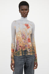 Acne Studios Orange & Multi Colour Sheer Turtleneck Top