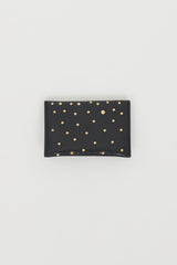 Alexander McQueen Black & Gold Leather Studded Skull Envelope Card Holder