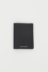 Alexander McQueen Black Leather Logo Passport Holder