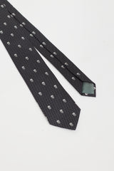 Alexander McQueen Black & White Polka Dot Skull Tie