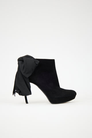 Alexander McQueen Suede Bow Bootie