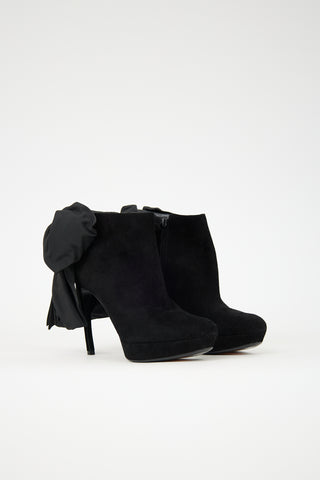 Alexander McQueen Suede Bow Bootie