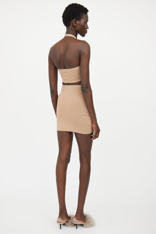 Alexander Wang Brown Cutout Logo Dress