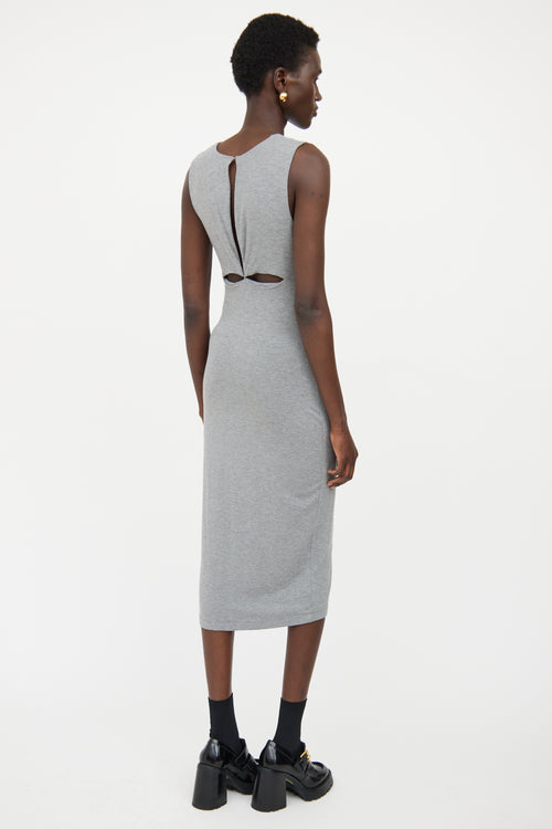 T by Alexander Wang Grey Cutout Sleevless Dress