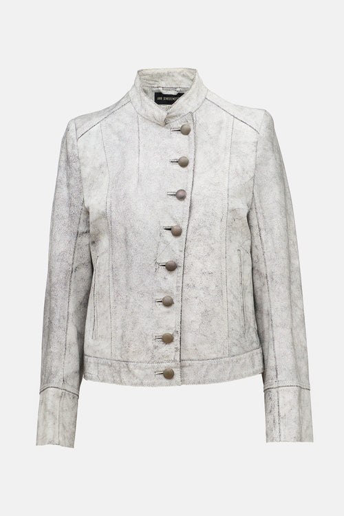 Ann Demeulemeester SS 2002 Cracked Leather Jacket