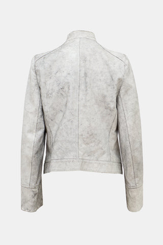 Ann Demeulemeester SS 2002 Cracked Leather Jacket