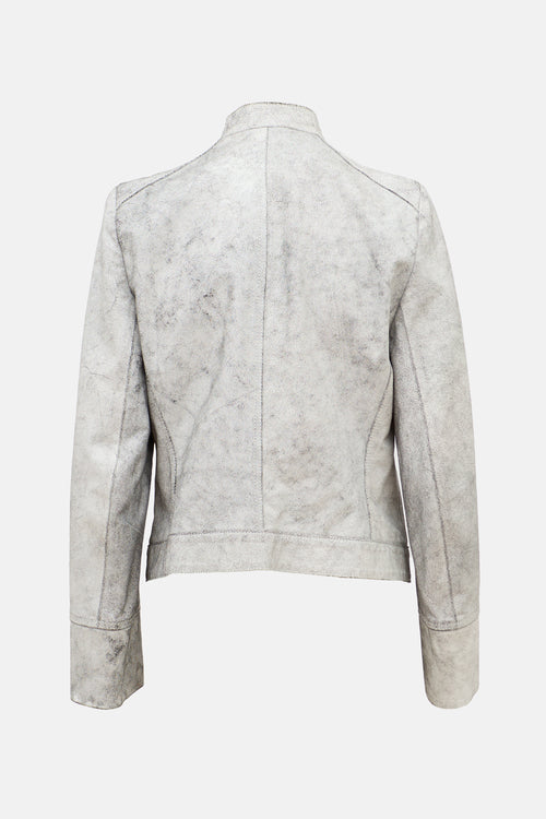 Ann Demeulemeester SS 2002 Cracked Leather Jacket