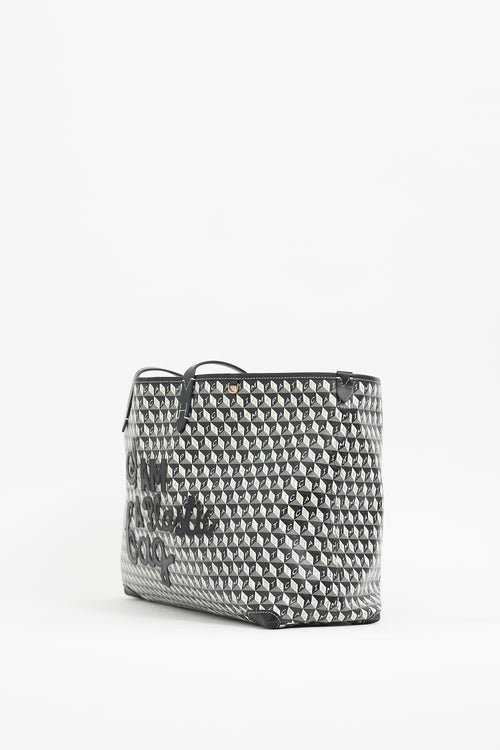 Anya Hindmarch Black & White "I Am A Plastic Bag" Tote