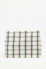 A.P.C. Cream & Multi Canvas Diane Checked Tote