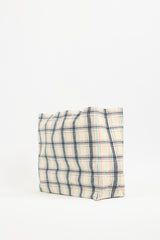 A.P.C. Cream & Multi Canvas Diane Checked Tote