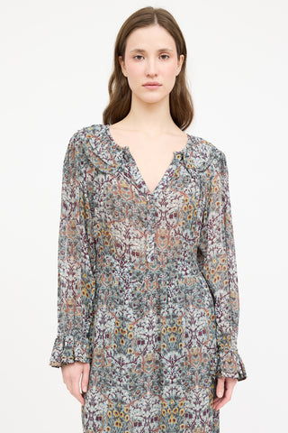 Ba&sh Floral Long Sleeve Dress