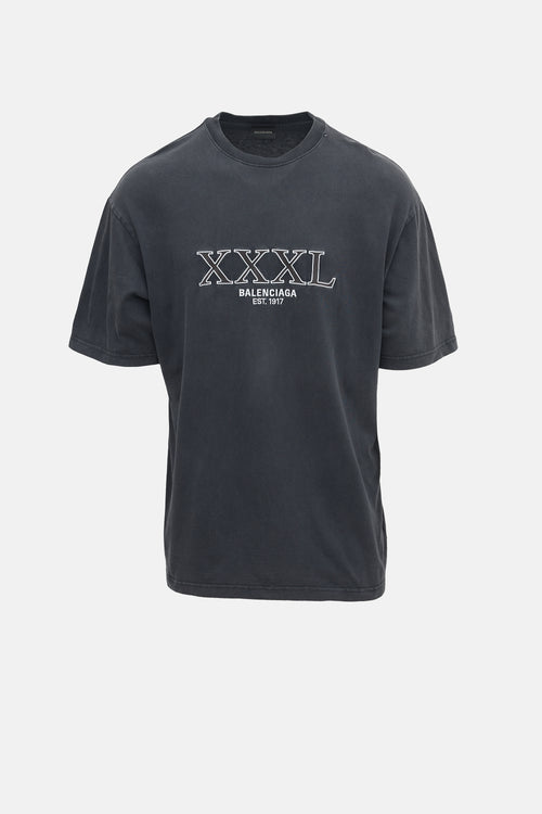 Balenciaga Embroidered XXXL Logo T-Shirt