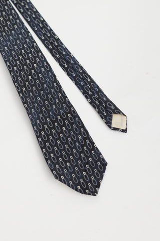 Pierre Balmain Vintage Blue Circle Pattern Tie