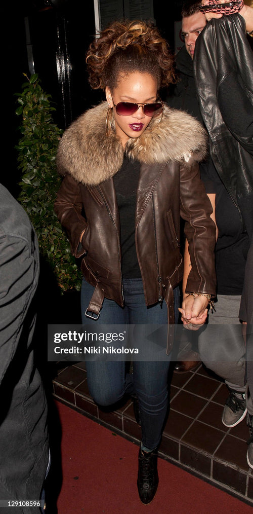 FW 2011 Leather Fur Collar Jacket