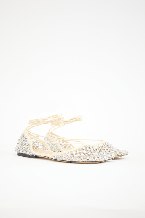 Bottega Veneta Leather Sparkle Stretch Sandal