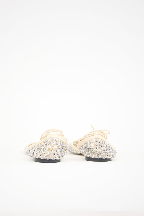 Bottega Veneta Leather Sparkle Stretch Sandal