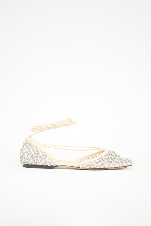 Bottega Veneta Leather Sparkle Stretch Sandal