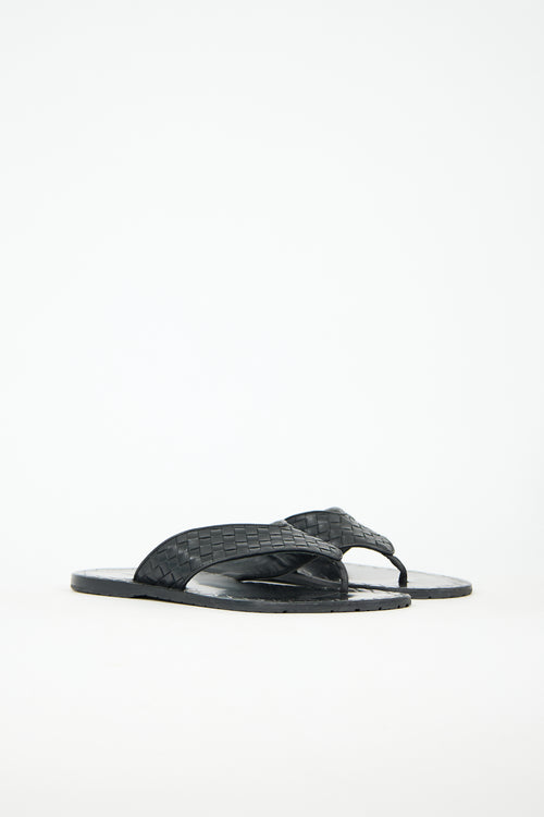 Bottega Veneta Leather Intrecciato Sandal