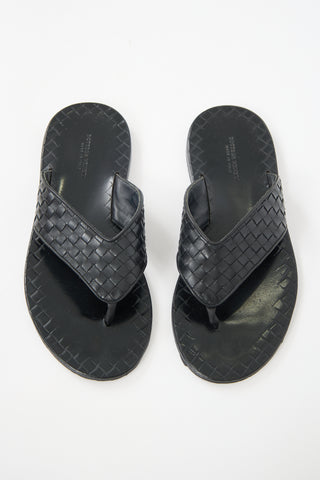 Bottega Veneta Leather Intrecciato Sandal
