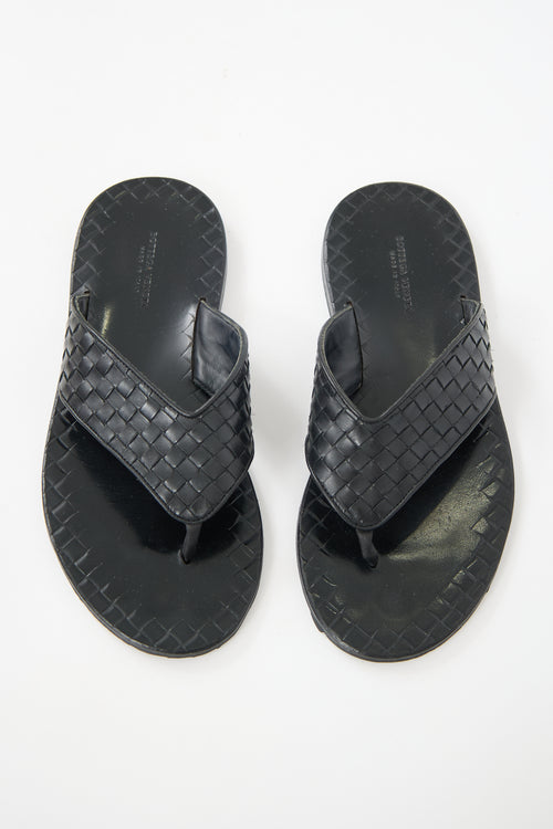 Bottega Veneta Leather Intrecciato Sandal