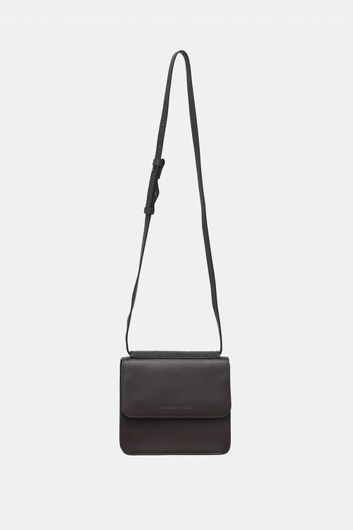 Brunello Cucinelli Leather Monili Flap Crossbody Bag