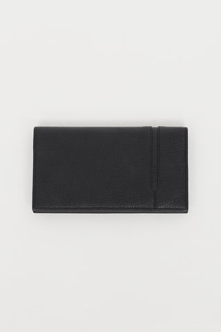 Bulgari Black Leather Long Bi-Fold Wallet