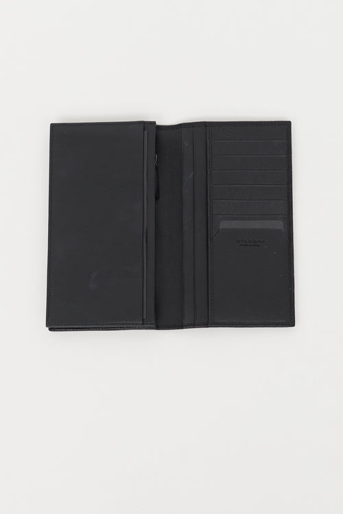 Bulgari Black Leather Long Bi-Fold Wallet