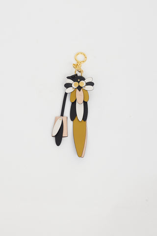 Burberry Gold & Black Owl Keychain