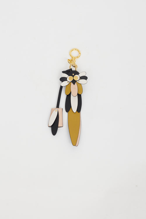 Burberry Gold & Black Owl Keychain