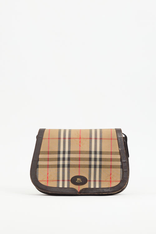 Burberry Vintage Brown Haymarket Crossbody Bag