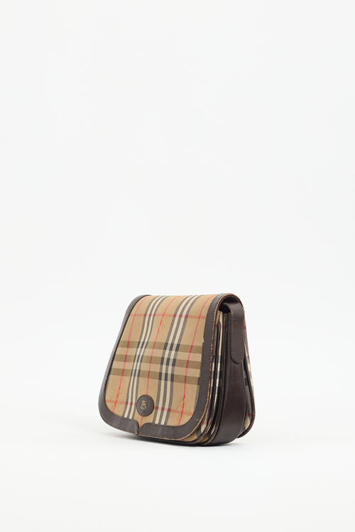 Burberry Vintage Brown Haymarket Crossbody Bag