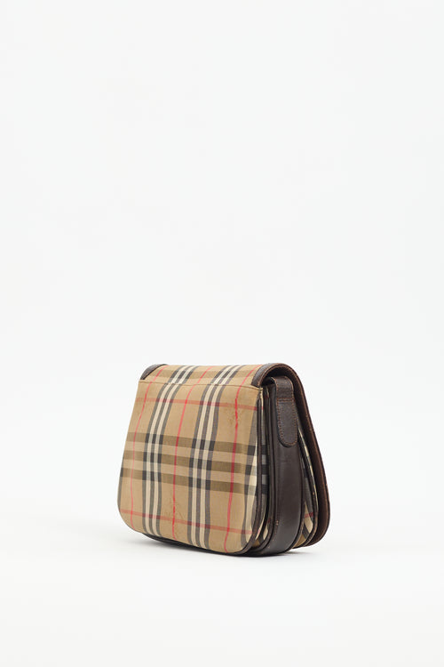 Burberry Vintage Brown Haymarket Crossbody Bag