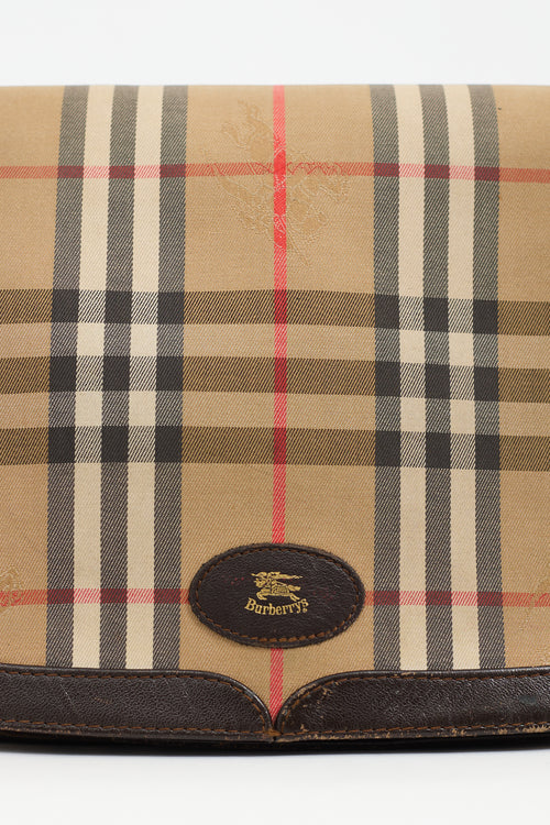 Burberry Vintage Brown Haymarket Crossbody Bag