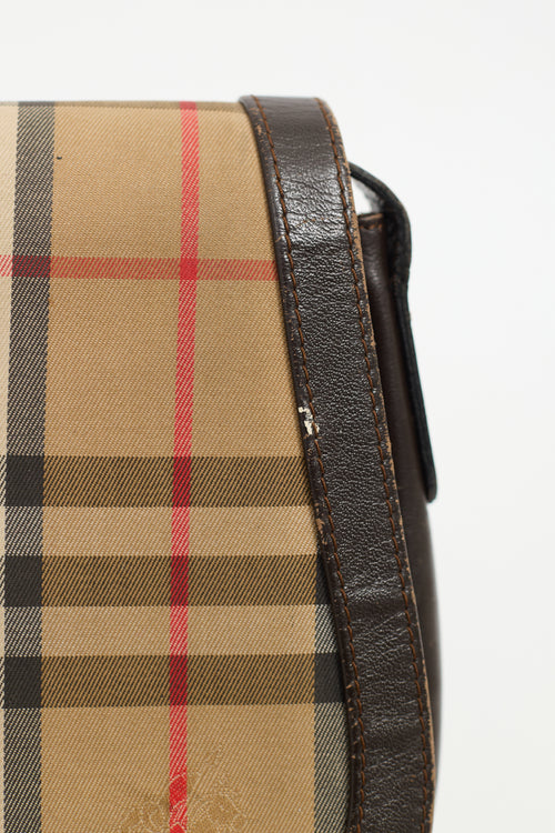 Burberry Vintage Brown Haymarket Crossbody Bag