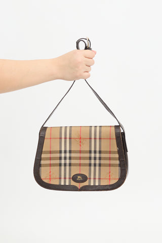 Burberry Vintage Brown Haymarket Crossbody Bag