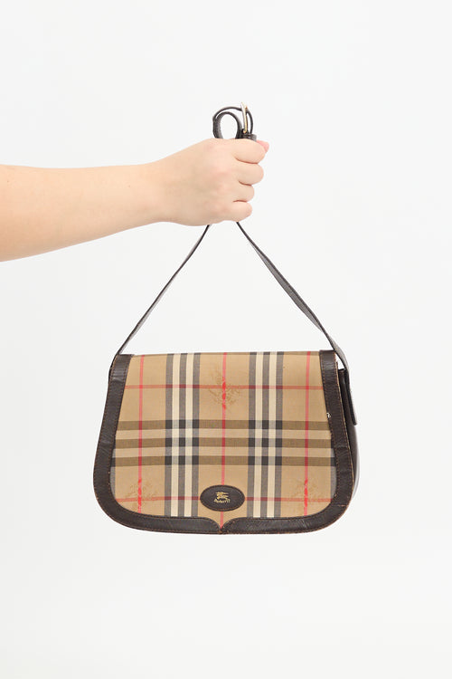 Burberry Vintage Brown Haymarket Crossbody Bag