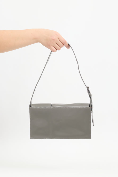 By Far Grey Patent Leather Billy Bag