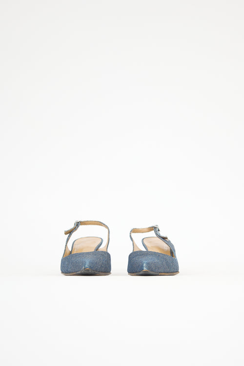 Roberto Cavalli Denim Slingback Pump